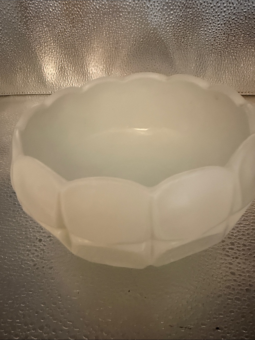 Vintage Mid Century Modern  Constellation Opalescent White Milk Glass Bowl.
